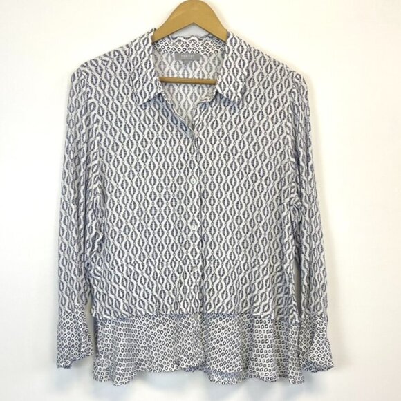 Habitat Clothes to Live In Geometric Button Down Top - Picture 1 of 15